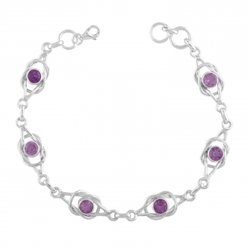 925 sterling silver purple amethyst bracelet